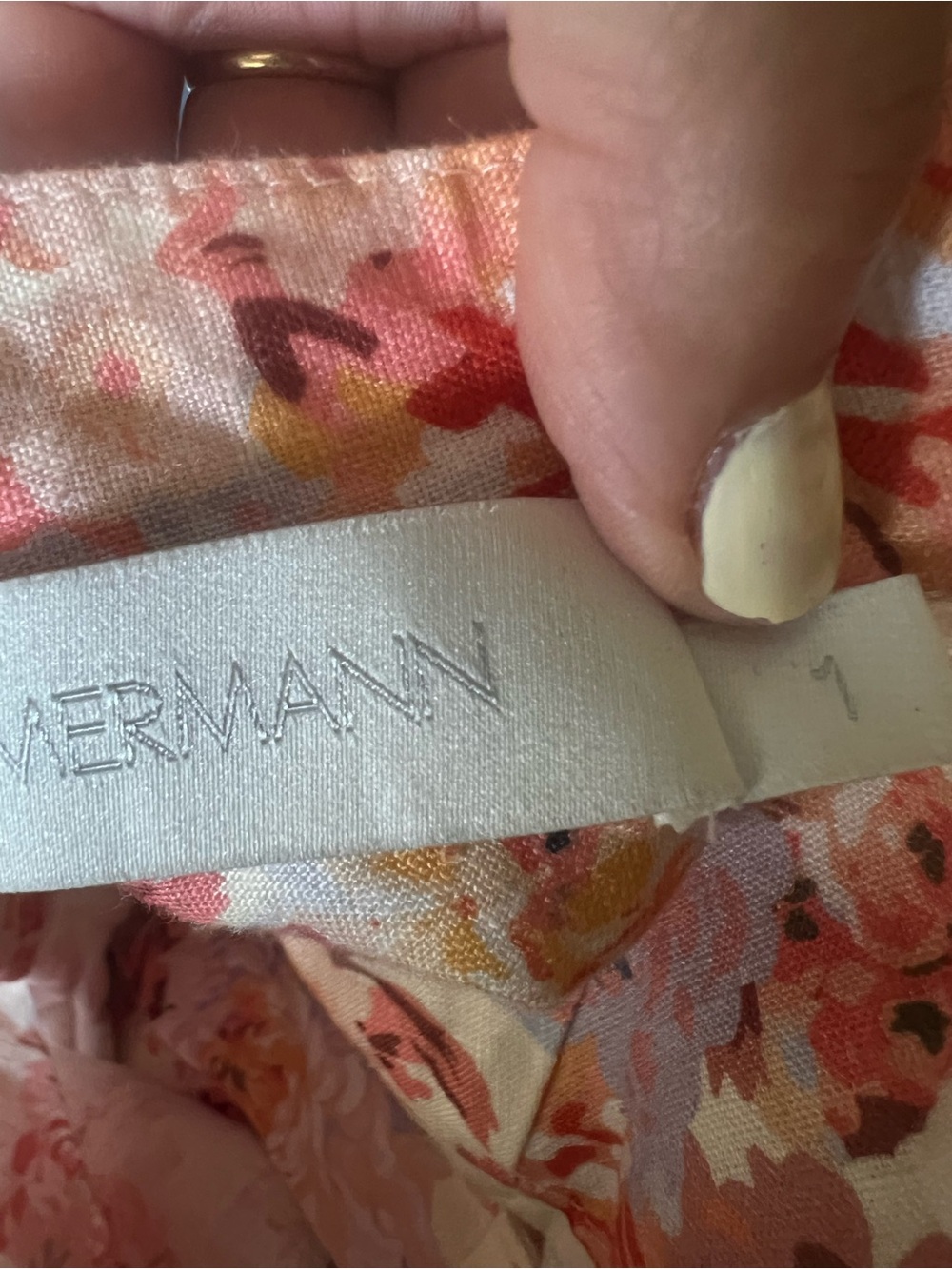Zimmermann Pink and White Floral Puff-Sleeve Devi plunge Mini Dress - Picture 15 of 16
